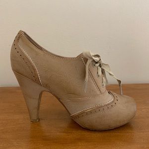 Nude Lace Up Heels